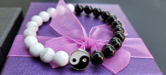 Protection & Peace Tourmaline Howlite Beaded Bracelet