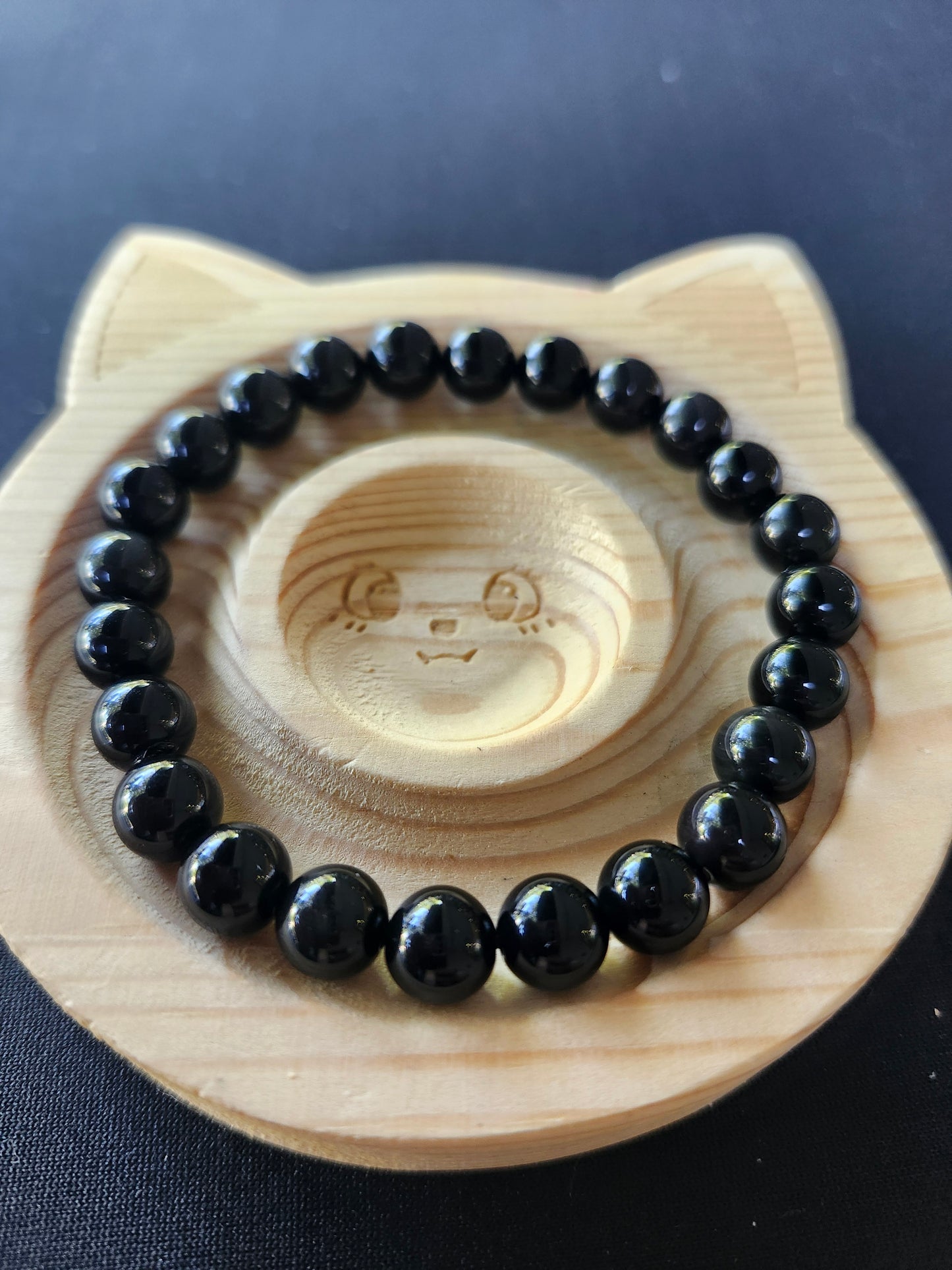 Black Obsidian Beaded Bracelet