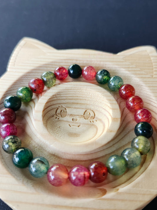 Dragon Vein Agate Beaded Bracelet