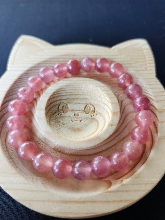 Quality Strawberry Quartz Beaded Bracelet
