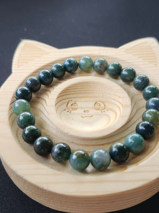 Moss Agate Beaded Bracelet